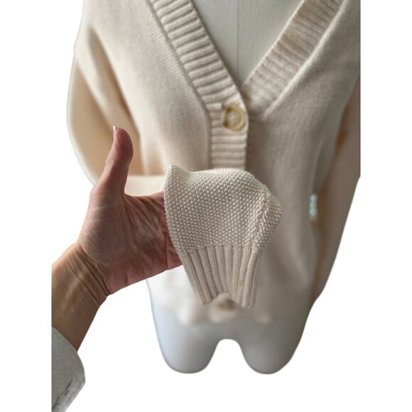 Women's Cream Cardigan Sweater - Picture 5 of 15